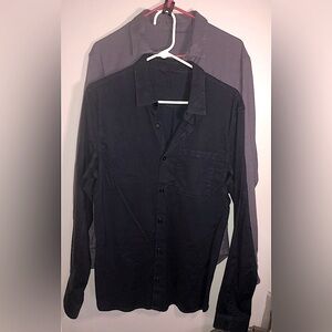 Lululemon Men’s Dark Blue and Gray Button-Up Shirts